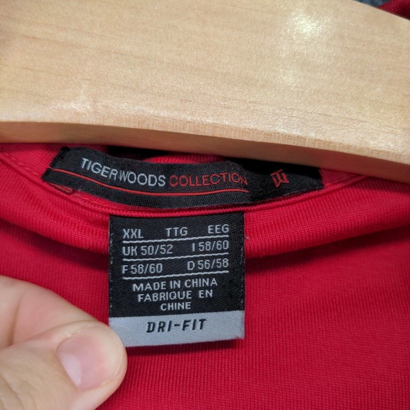 Tiger Woods Dri-Fit Men's US Open Pebble Beach Polo Shirt Red XXL Short Sleeve - Picture 10 of 14